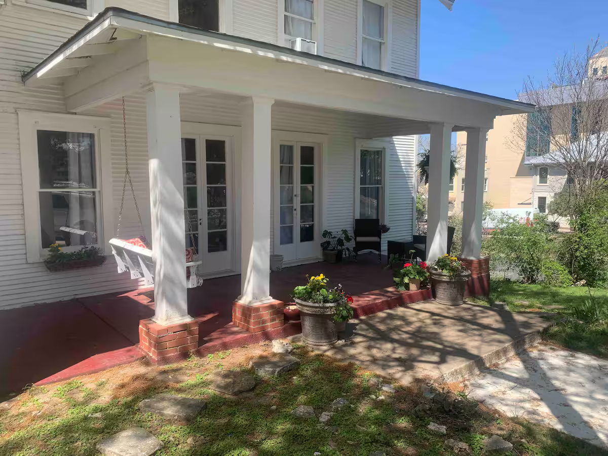 Covered porch with swing