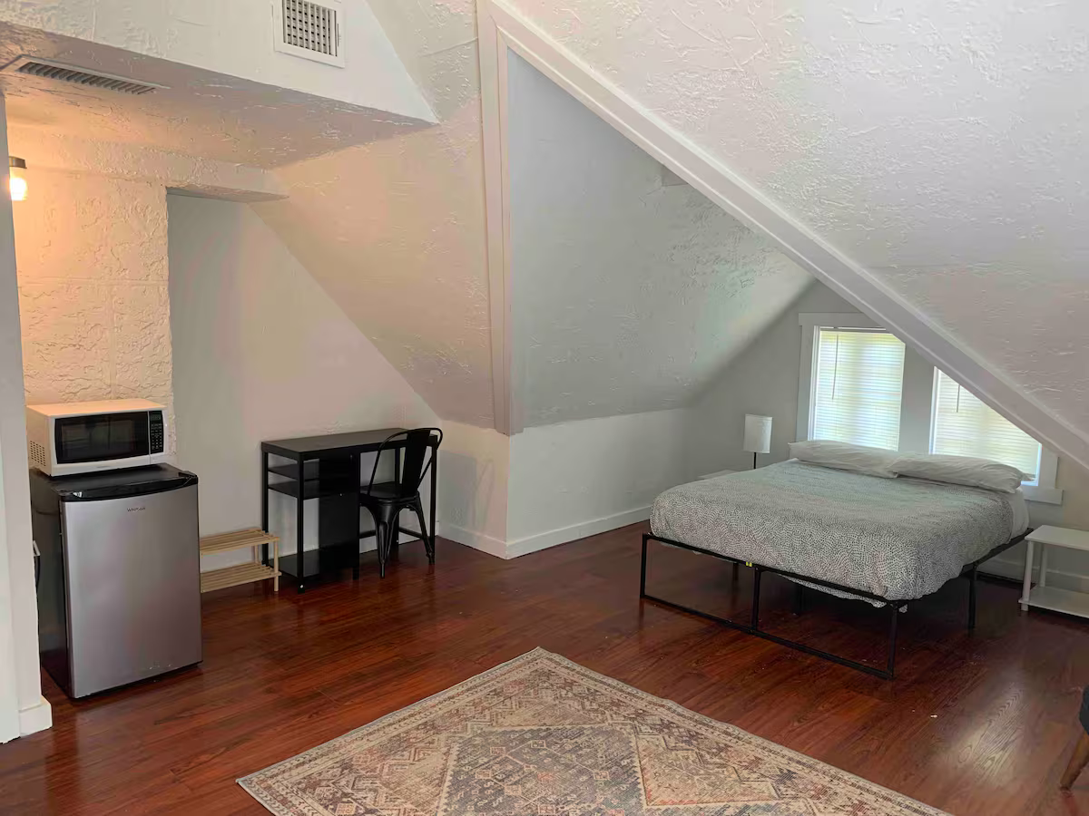 Light-filled attic studio